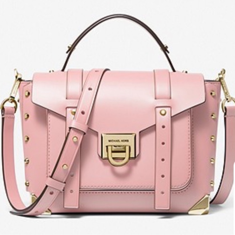 NWT-Michael Kors Manhattan Leather Satchel in Powder Blush